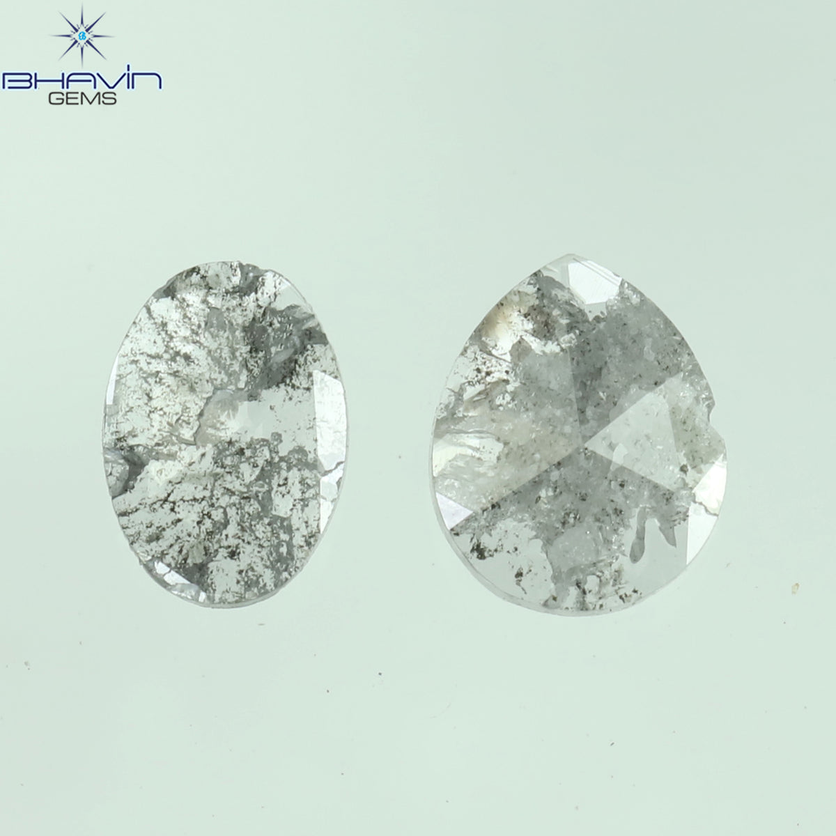 0.19 CT/2 Pcs Natural Mix Slice Diamond Salt And Pepper Color Clarity I3 (4.58 MM)