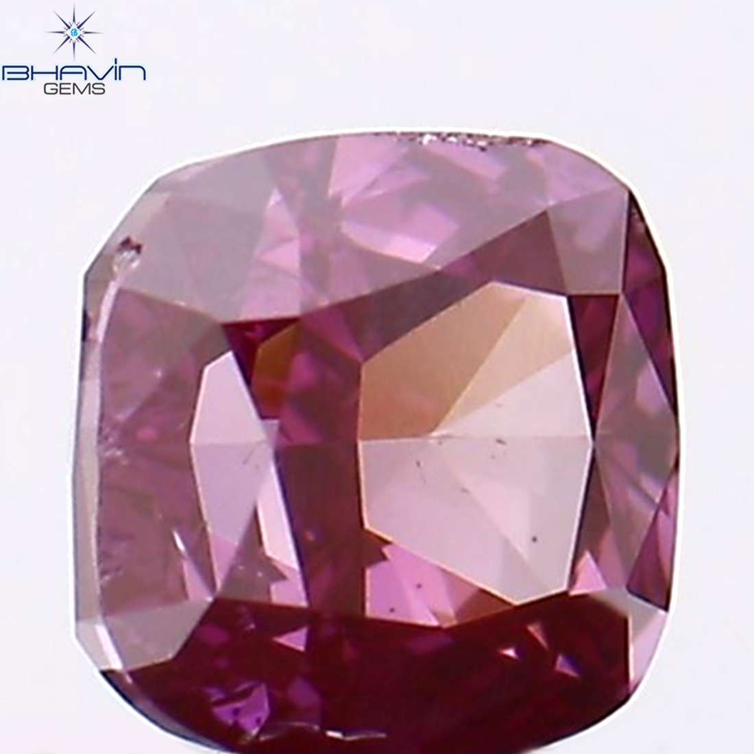 0.30 CT Natural Cushion Diamond Enhanced Pink Color Clarity VS2 (3.50 MM)