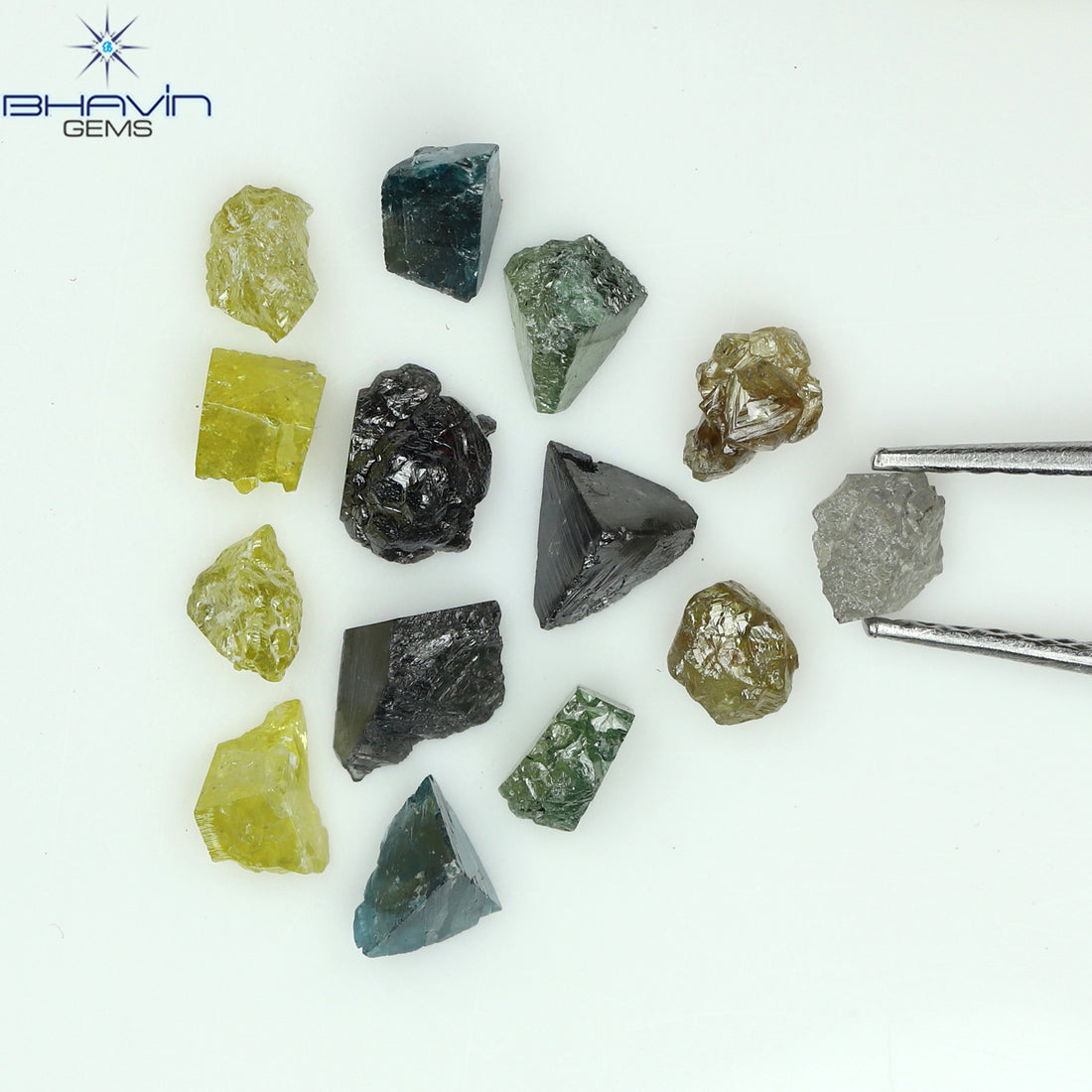 7.79 CT/38 Pcs Natural Rough Diamond Enhanced Mix Fancy Color Clarity I3 (3.89 MM)