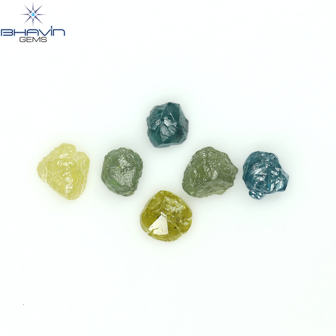 0.67 CT/6 Pcs Natural Rough Diamond Enhanced Mix Fancy Color Clarity I3 (3.27 MM)