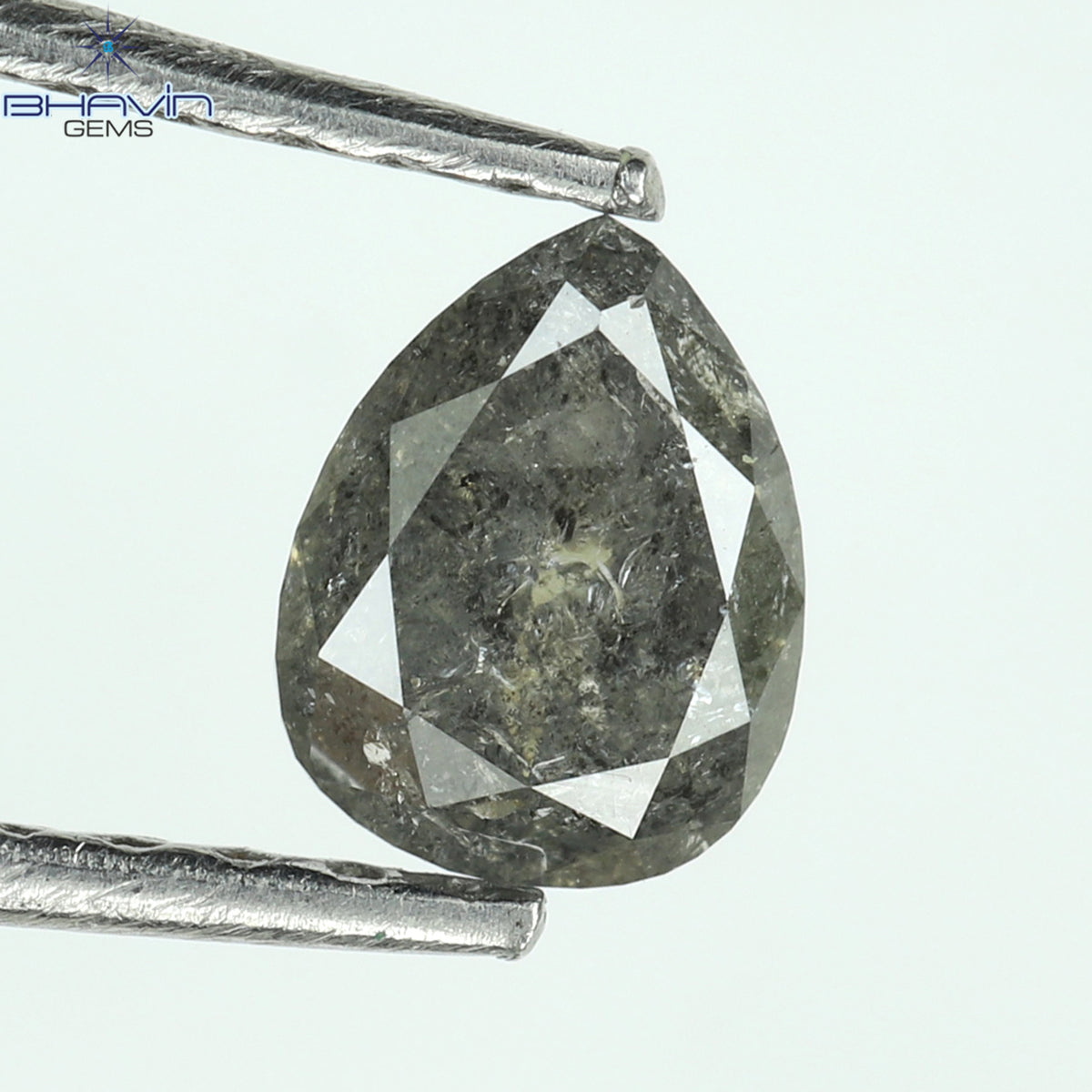 0.39 CT ペアシェイプ ナチュラル ルース ダイヤモンド ソルト アンド ペッパー カラー I3 クラリティ (5.27 MM)