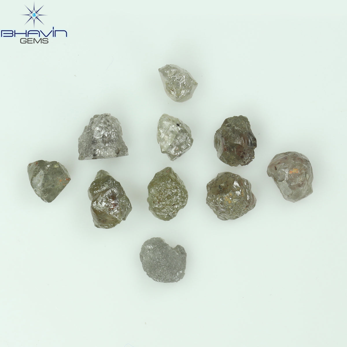 3.38 CT/10 Pcs Natural Rough Diamond Gray Color Clarity I3 (3.84 MM)