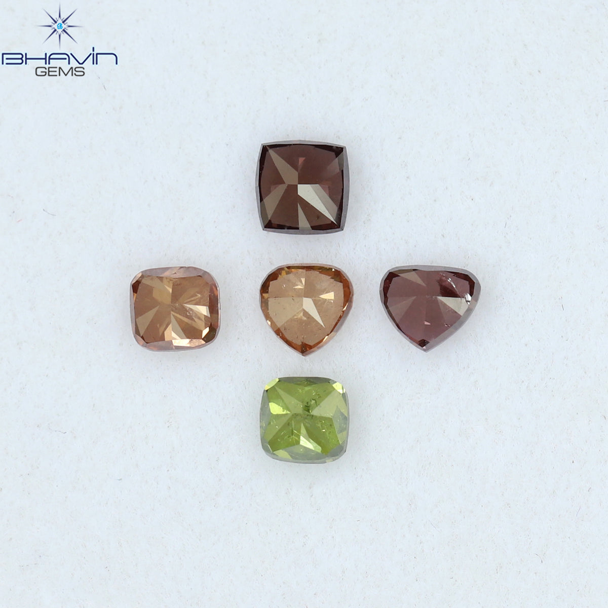 0.59 CT/5 Pcs Natural Mix Diamond Enhanced Mix Fancy Color Clarity SI1 (2.90 MM)