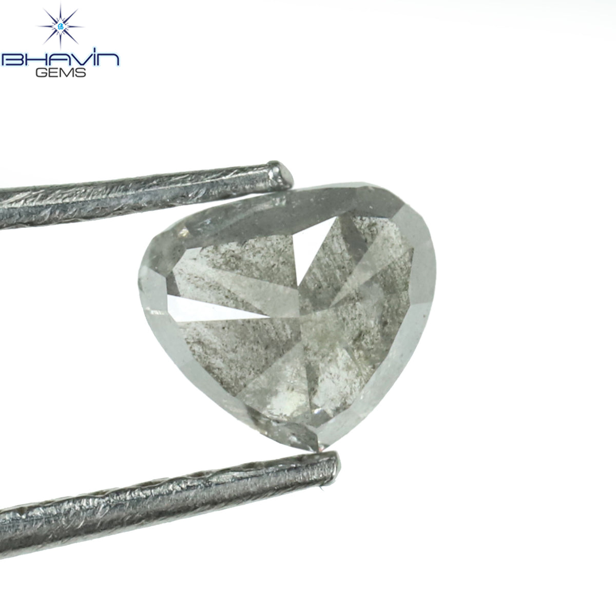 0.60 CT Natural Heart Diamond Salt and Pepper Color Clarity I3 (5.17 MM)