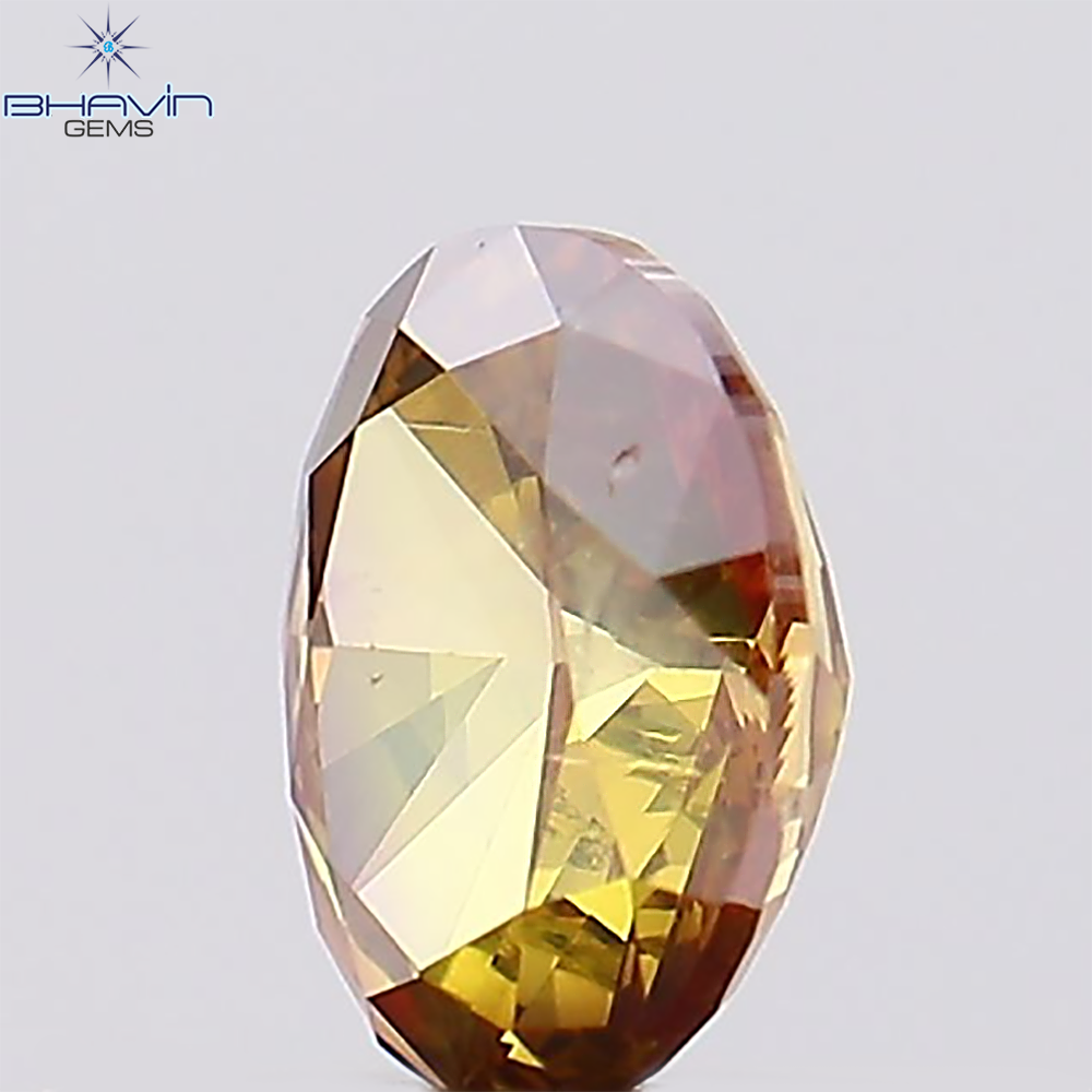 0.33 CT、オーバル ダイヤモンド、ブラウン ピンク色、天然ルース ダイヤモンド、クラリティ SI1、(4.82 MM)