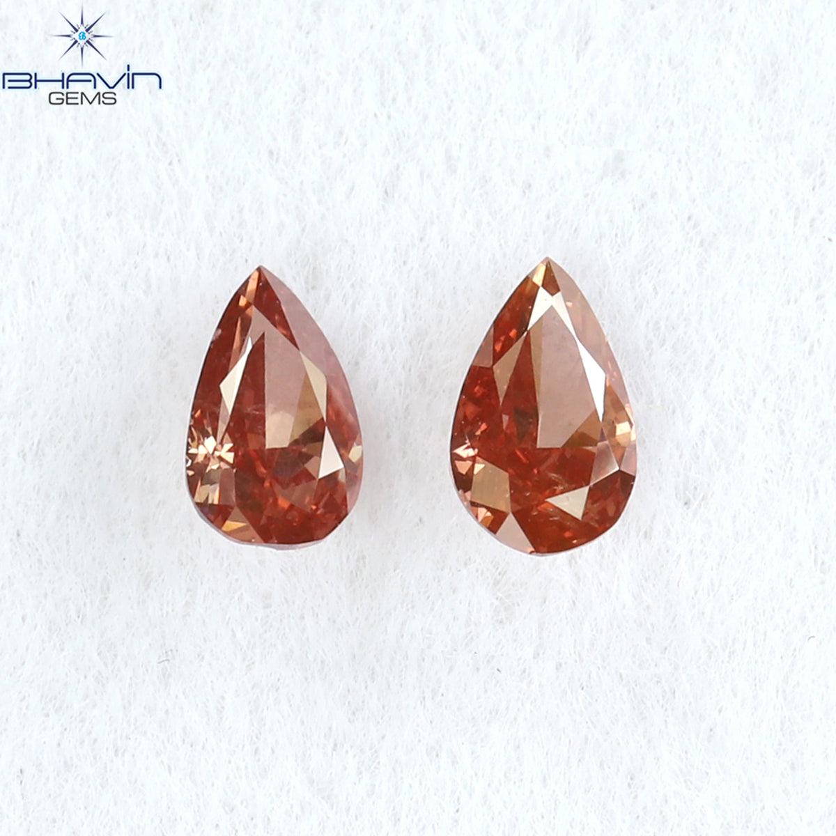 0.17 CT/2 Pcs Natural Pear Diamond Enhanced Pink Color Clarity SI1 (3.85 MM)