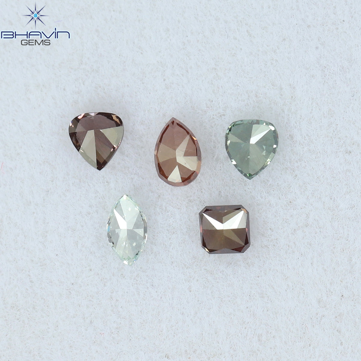 0.29 CT/5 Pcs Natural Mix Diamond Enhanced Mix Fancy Color Clarity SI2 (3.26 MM)