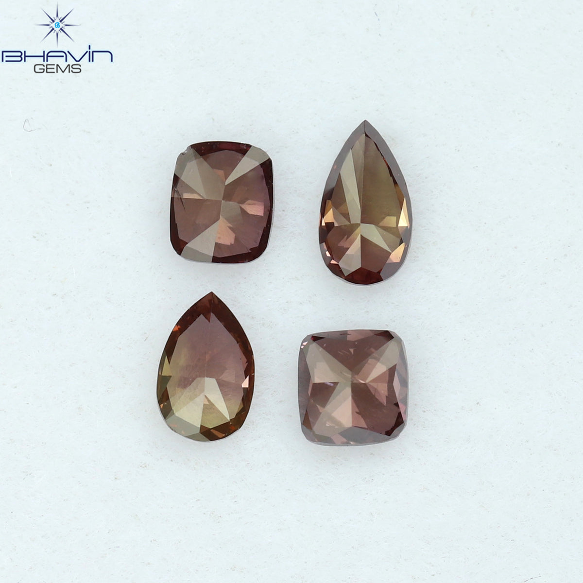 0.54 CT/4 Pcs Natural Mix Diamond Enhanced Pink Color Clarity SI1 (4.42 MM)