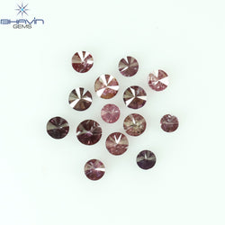 0.20 CT/14 Pcs Round Shape Natural Loose Diamond Pink Color I1 Clarity (1.50 MM)