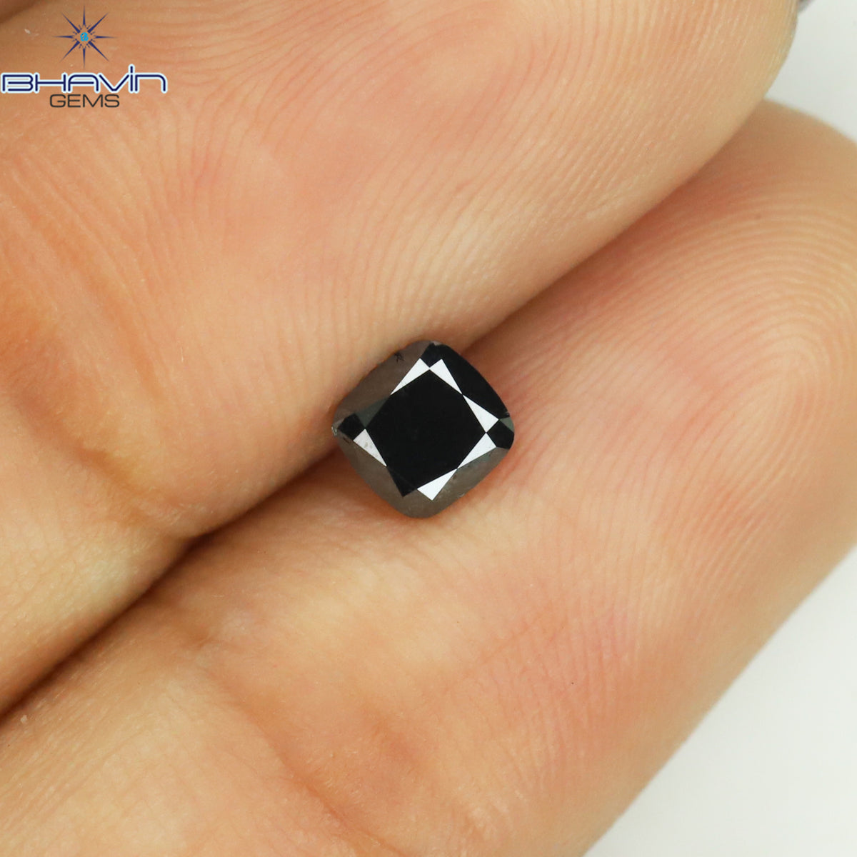 0.46 CT Natural Cushion Diamond Enhanced Black Color Clarity Opaque (4.20 MM)
