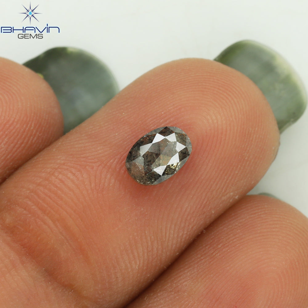 1.46 CT クッション シェイプ ナチュラル ルース ダイヤモンド ソルト アンド ペッパー カラー I3 クラリティ (6.83 MM)