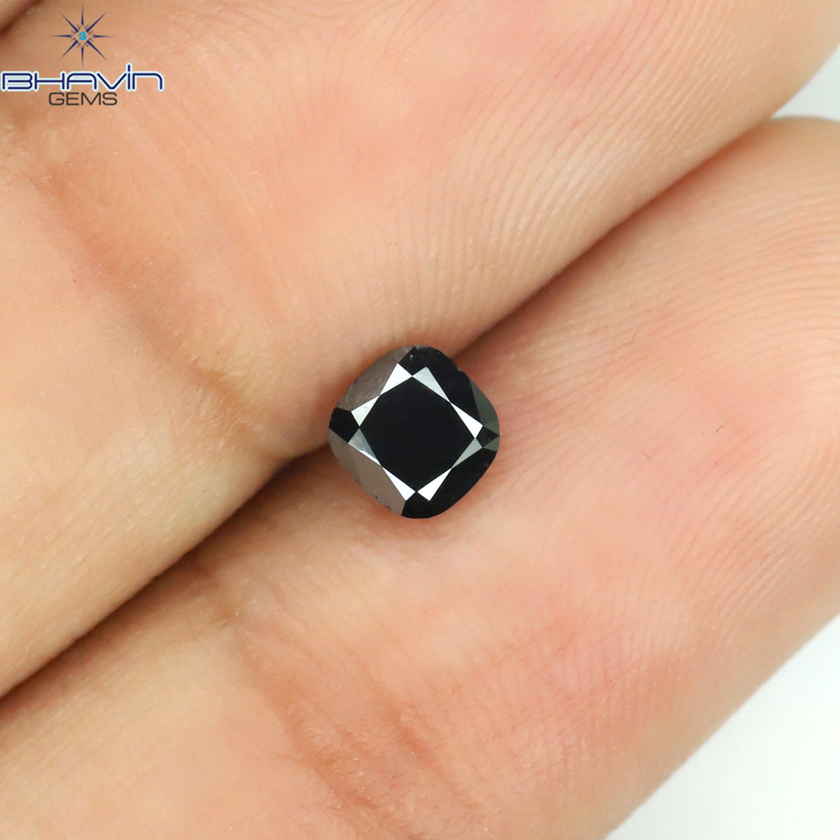 0.63 CT ラディアント シェイプ ナチュラル ダイヤモンド グリーン カラー I3 クラリティ (6.40 MM)