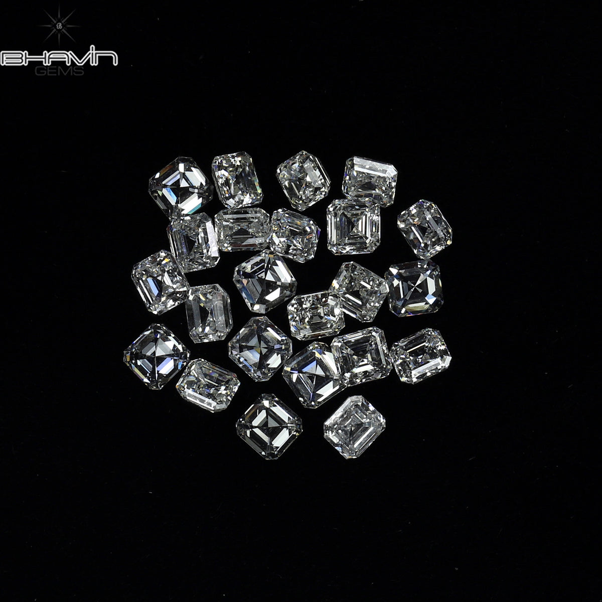 0.15 CT Natural Asscher Diamond White (G+) Color Clarity VVS-VS (3.00 MM)
