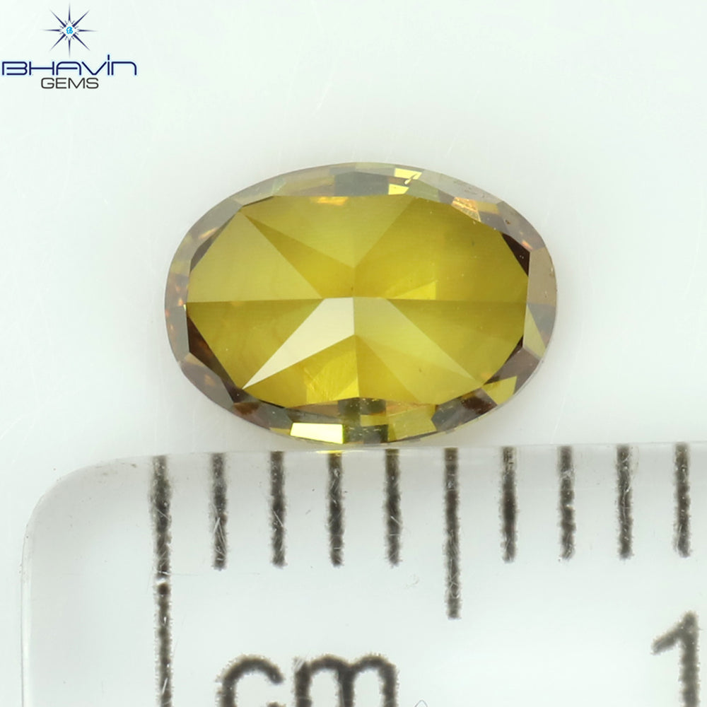 0.63 CT オーバルシェイプ ナチュラル ダイヤモンド オレンジ色 SI2 クラリティ (6.04 MM)