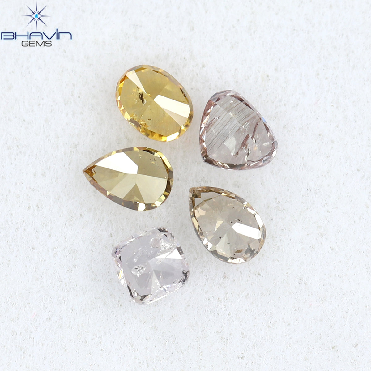 0.40 CT/5 Pcs Natural Mix Diamond Mix Fancy Color Clarity SI (3.30 MM)