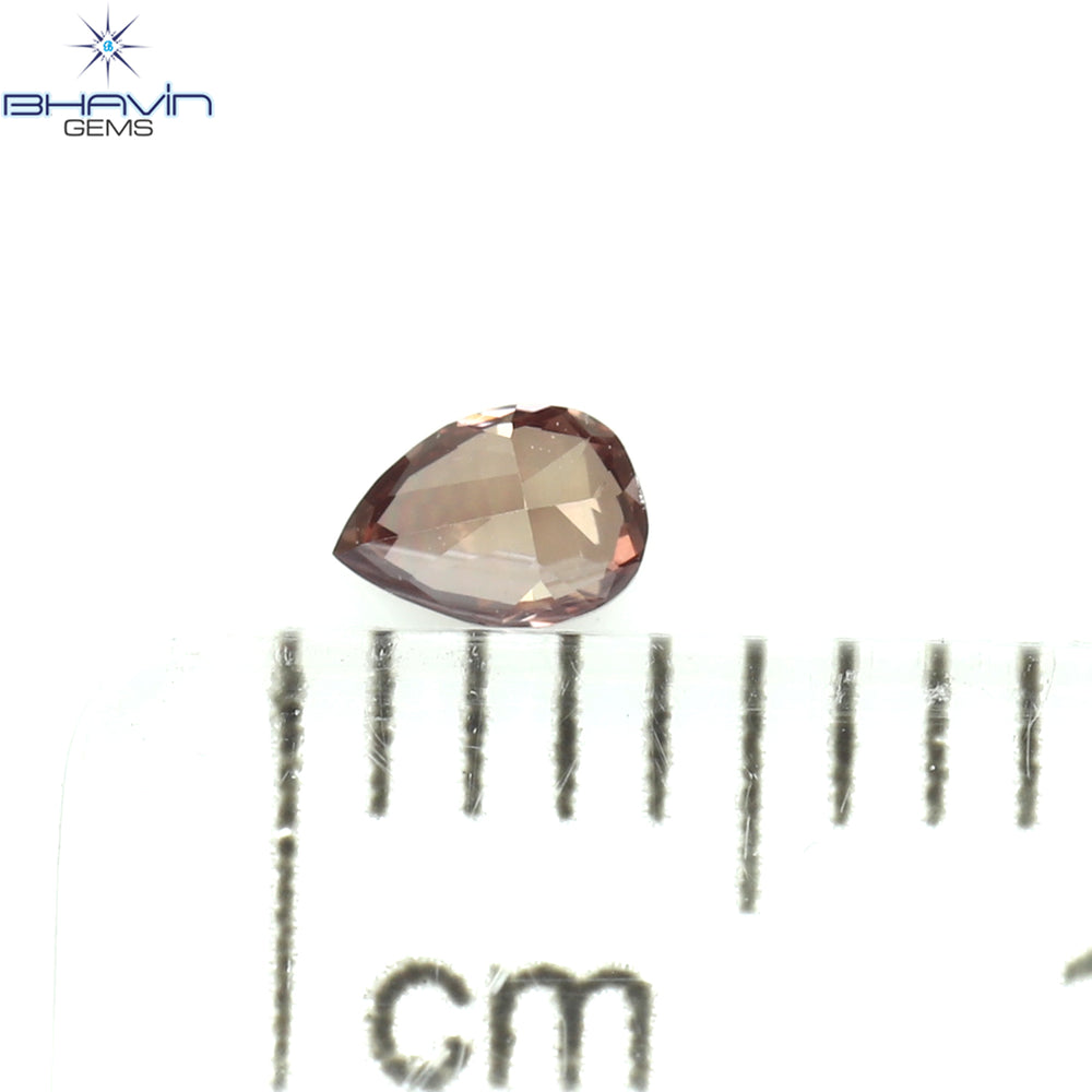 0.08 CT ペアシェイプ ナチュラル ダイヤモンド ピンク色 VS1 クラリティ (3.42 MM)