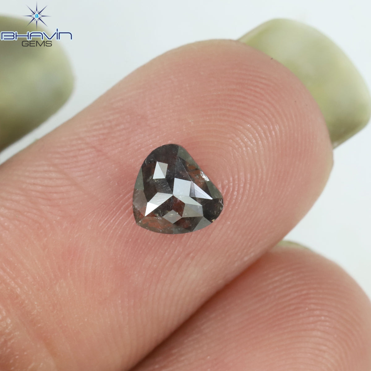 0.54 CT Natural Heart Diamond Salt And Pepper Color Clarity I3 (5.42 MM)