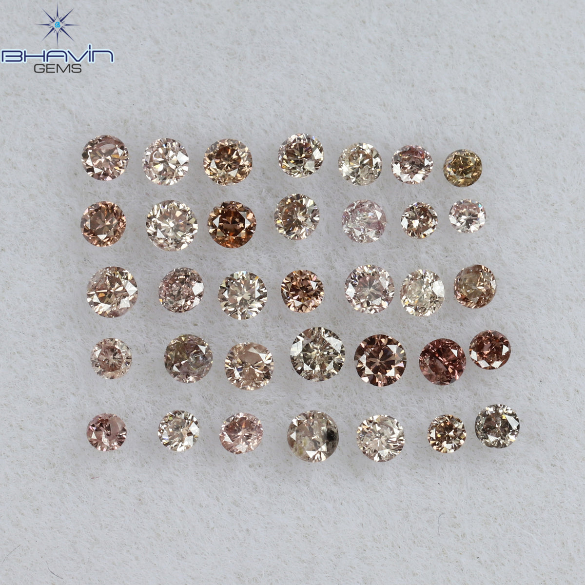 0.69 CT/48 Pcs Natural Round Diamond Pink (Argyle) Color Clarity SI (1.70 MM)