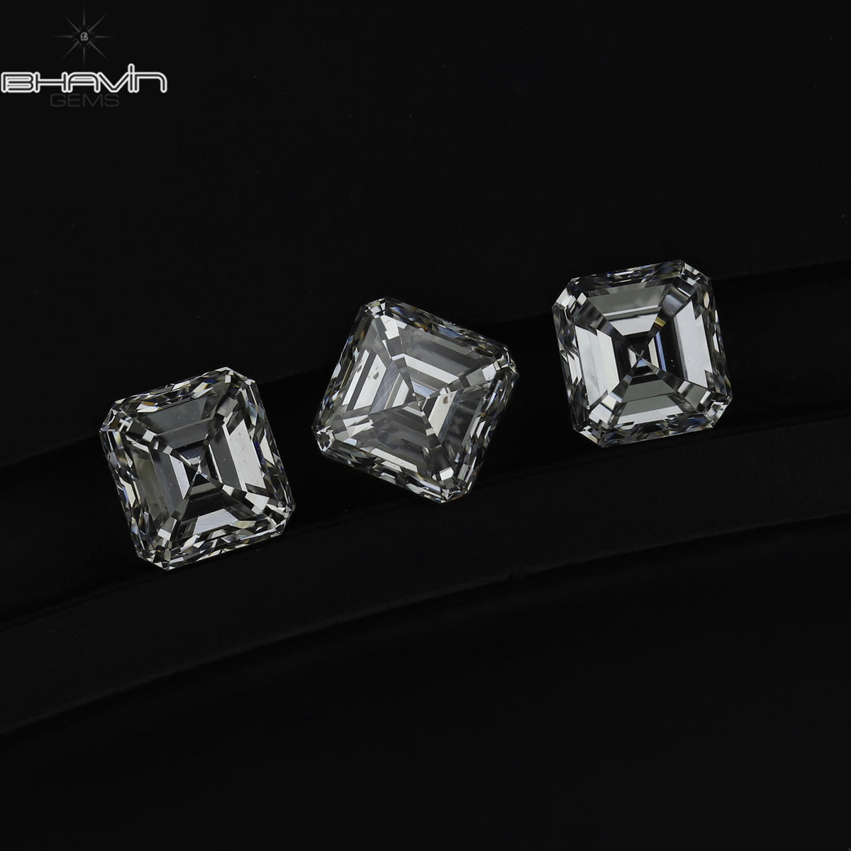 0.25 CT Natural Asscher Diamond White (G+) Color Clarity VVS-VS (3.60 MM)