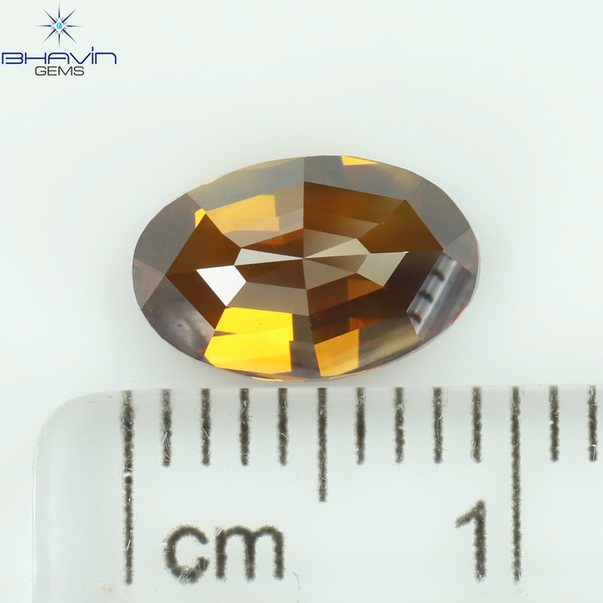 0.63 CT オーバルシェイプ ナチュラル ダイヤモンド オレンジ色 SI2 クラリティ (6.04 MM)