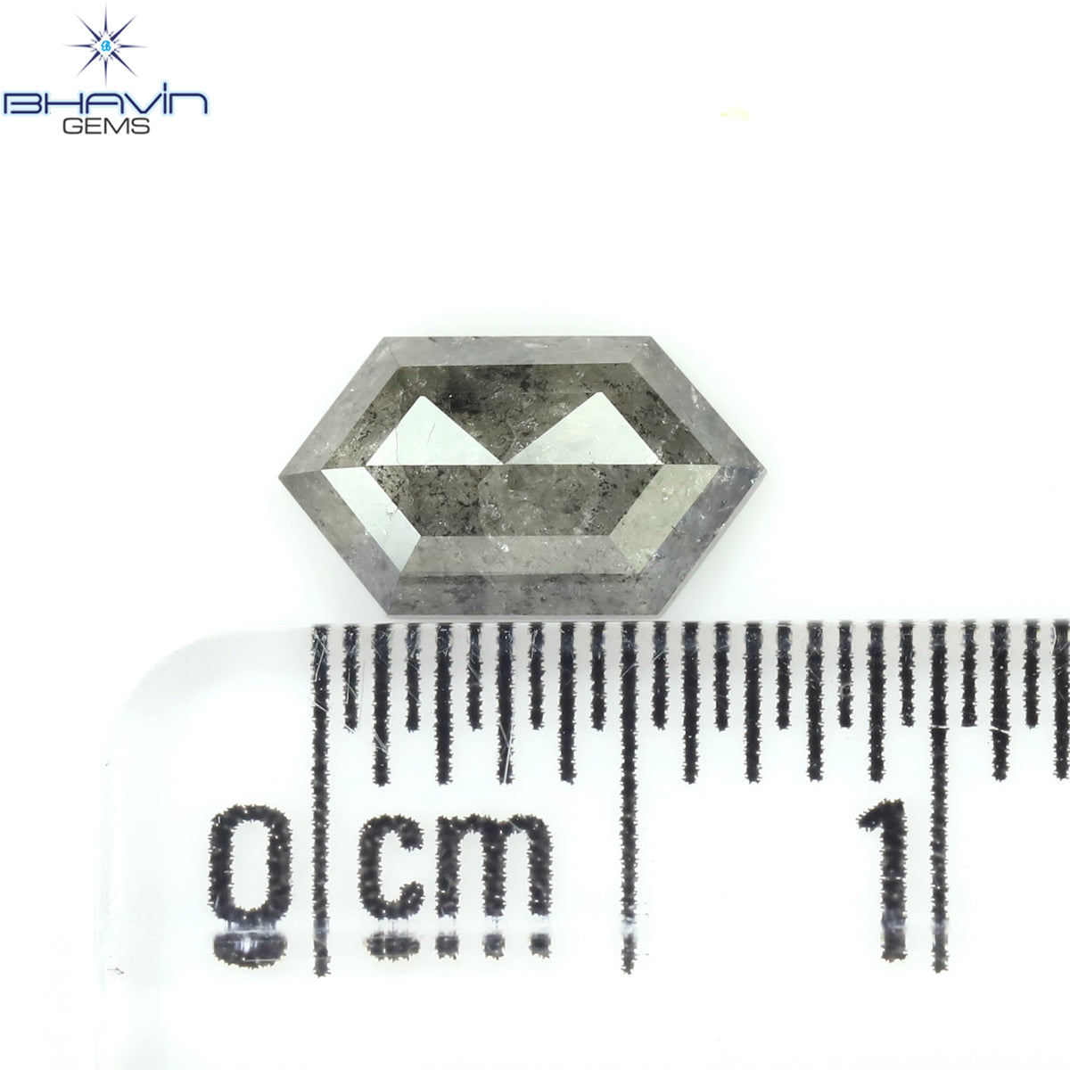 0.72 CT 六角形 天然ルース ダイヤモンド ソルト アンド ペッパー カラー I3 クラリティ (7.84 MM)