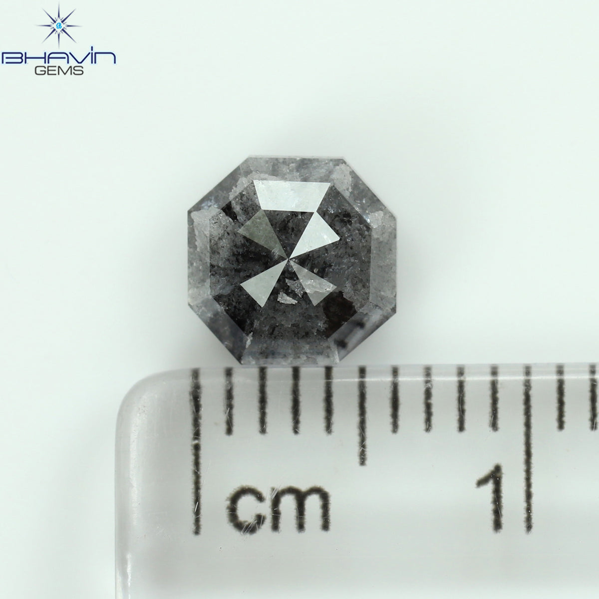 1.50 CT エメラルド シェイプ ナチュラル ルース ダイヤモンド ソルト アンド ペッパー カラー I3 クラリティ (6.38 MM)
