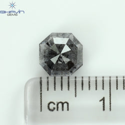 1.50 CT Emerald Shape Natural Loose Diamond Salt And pepper Color I3 Clarity (6.38 MM)