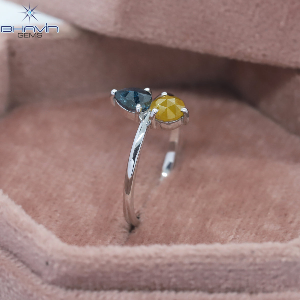Round Rose Cut And Pear Diamond Natural Diamond Ring Gold Ring Engagement Ring