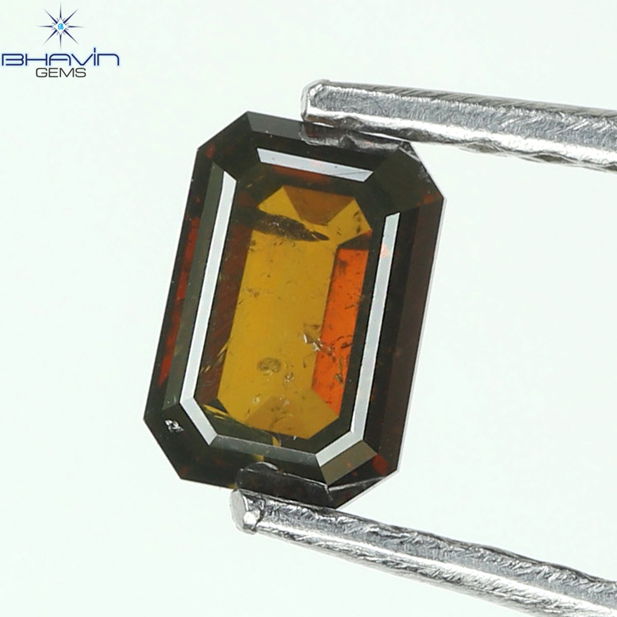 0.42 CT Natural Emerald Diamond Enhanced Cognac Color Clarity SI2 (4.88 MM)