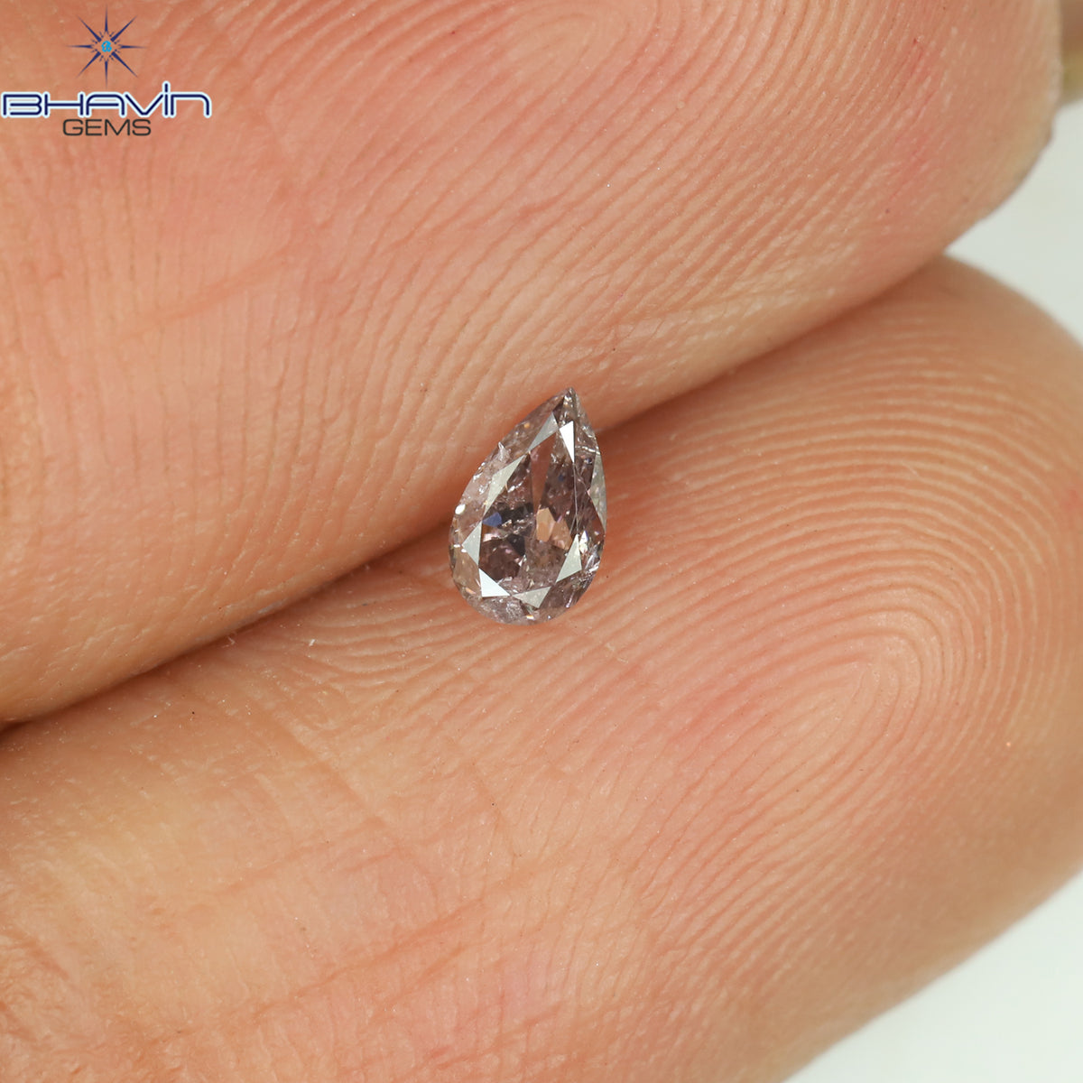 0.12 CT ペアシェイプ ナチュラル ダイヤモンド ピンク色 SI2 クラリティ (3.99 MM)