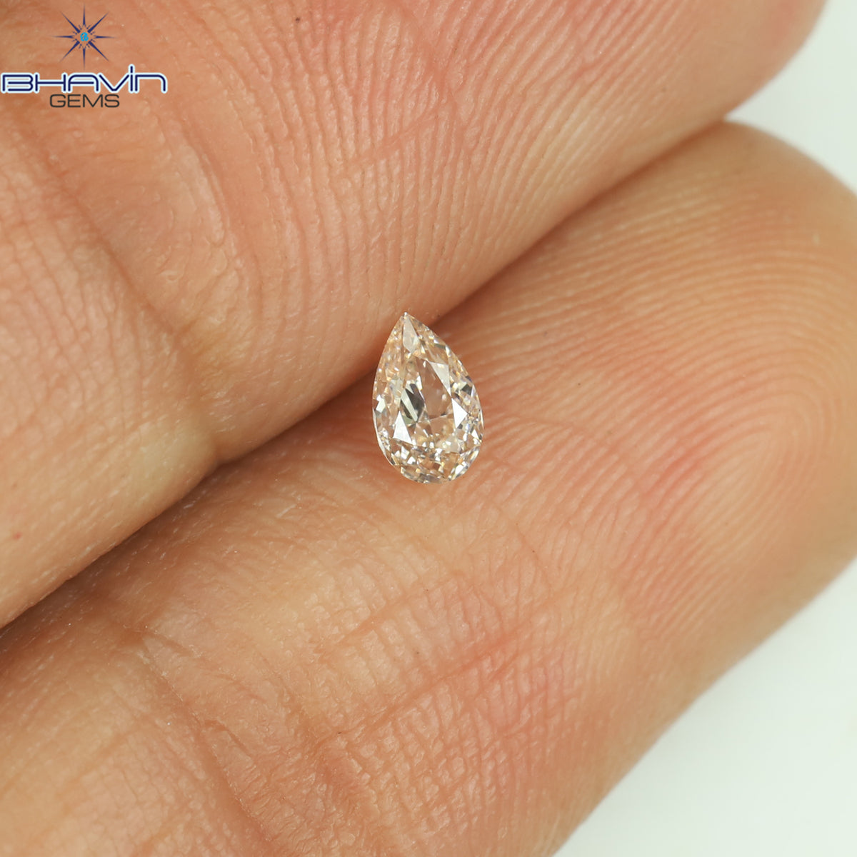 0.12 CT ペアシェイプ ナチュラル ダイヤモンド ピンク色 SI2 クラリティ (3.99 MM)