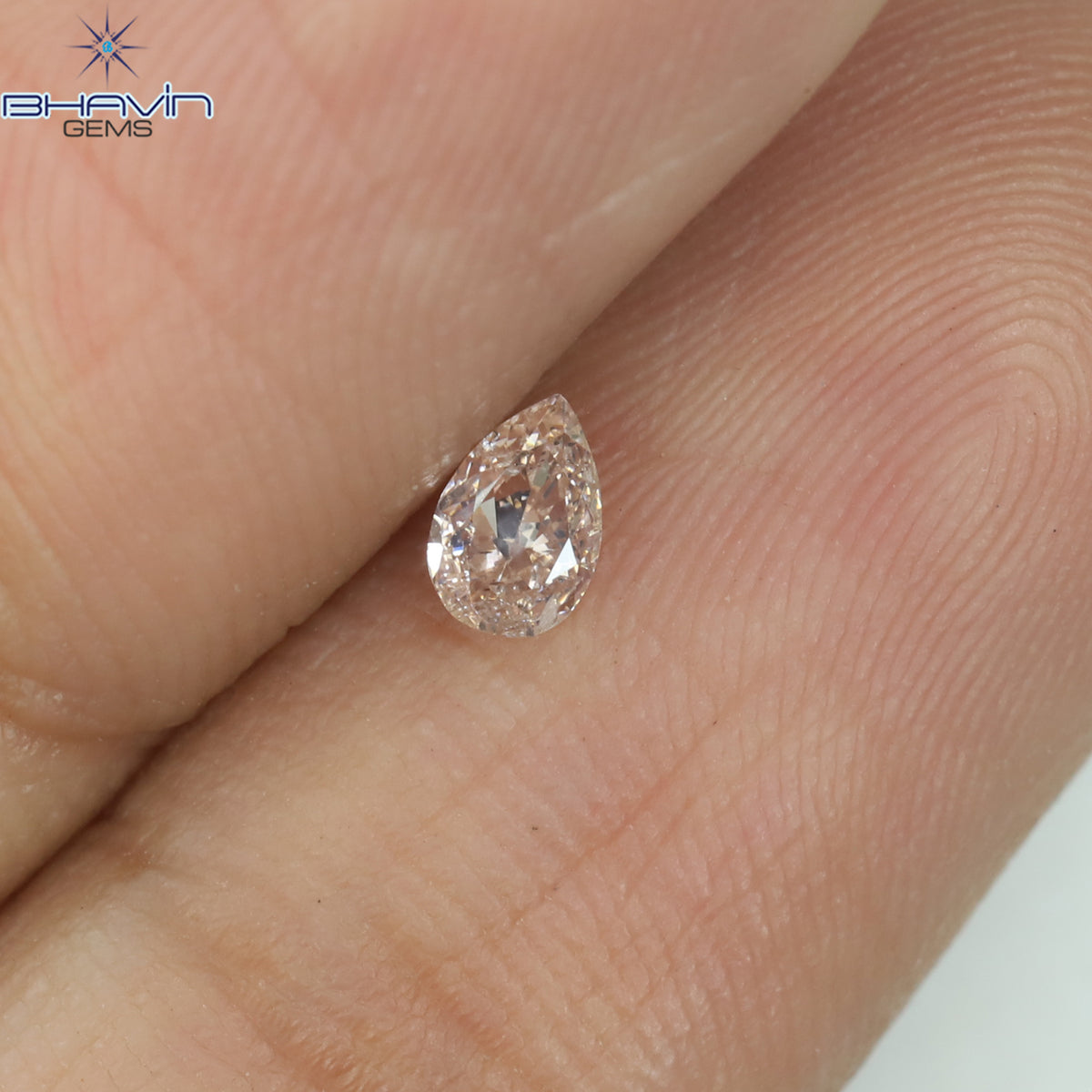 0.12 CT ペアシェイプ ナチュラル ダイヤモンド ピンク色 SI2 クラリティ (3.99 MM)