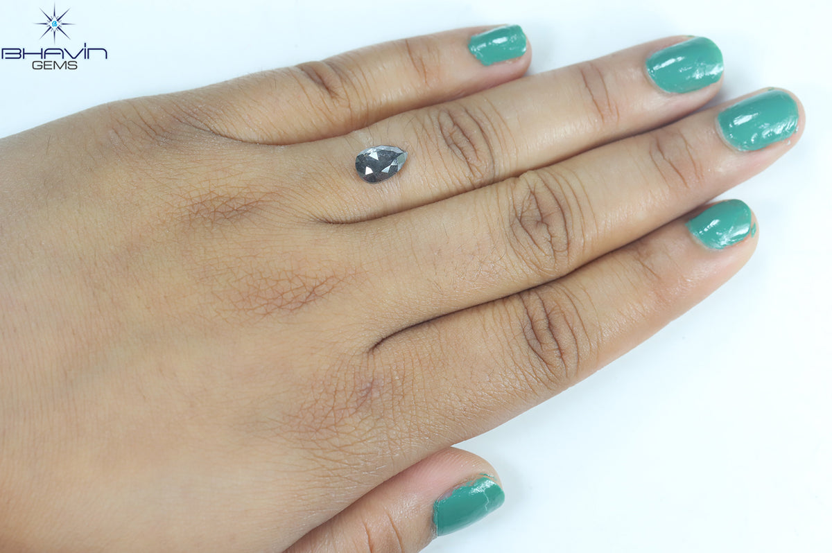 1.85 CT Natural Pear Diamond Salt And Pepper Color Clarity I3 (9.12 MM)