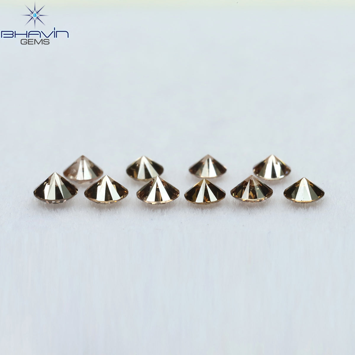 0.32 CT/10 Pcs Natural Round Diamond Brown Pink (Argyle) Color Clarity VS-SI (2.00 MM)