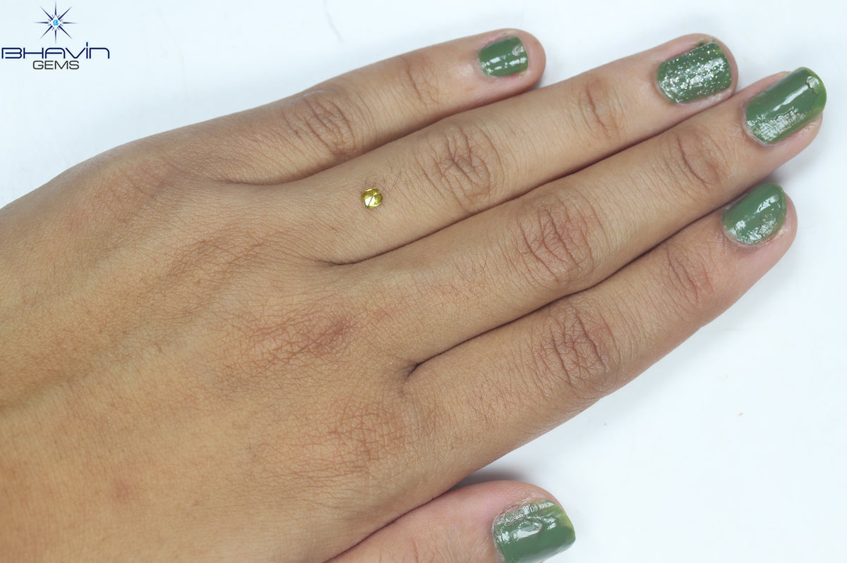 0.18 CT Natural Cushion Diamond Enhanced Yellow Color Clarity VS1 (3.18 MM)