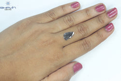 1.26 CT スライス形状 天然ダイヤモンド ソルト アンド パッパー カラー I3 クラリティ (13.20 MM)