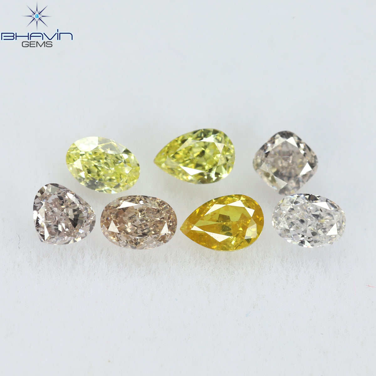 0.46 CT/7 ピース ミックス シェイプ ナチュラル ダイヤモンド ミックス カラー VS-SI クラリティ (3.12 MM)