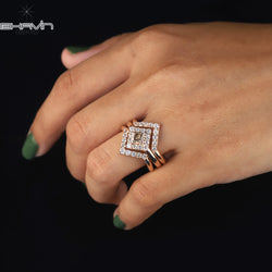 プリンセス ダイヤモンド 天然ダイヤモンド リング ブラウンカラー ゴールド リング 婚約指輪
