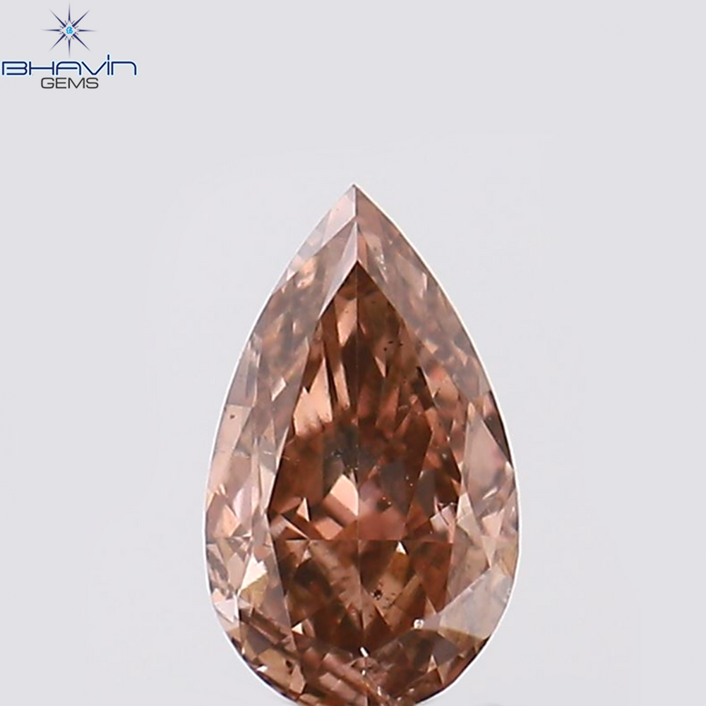 0.25 CT Pear Shape Natural Diamond Pink (Argyle) Color SI1 Clarity (5.22 MM)