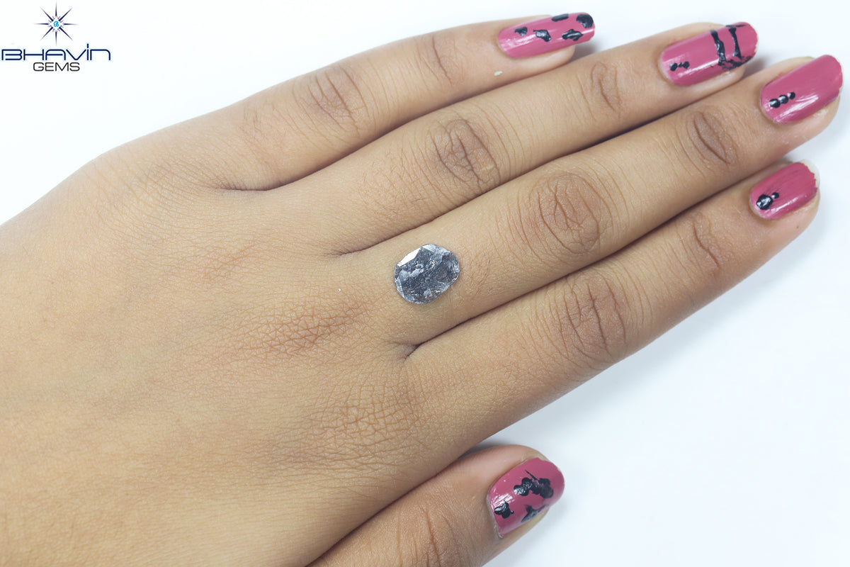 1.23  CT Slice Natural Diamond Salt And Papper Color Clarity I3 (11.11 MM)