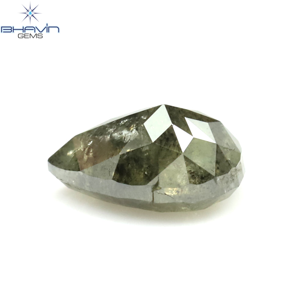 0.78 CT Pear Shape Natural Diamond Grey Color I3 Clarity (6.55 MM)
