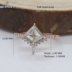 Kite Diamond  White Salt And Pepper Diamond Natural Diamond Ring Gold Ring Engagement Ring