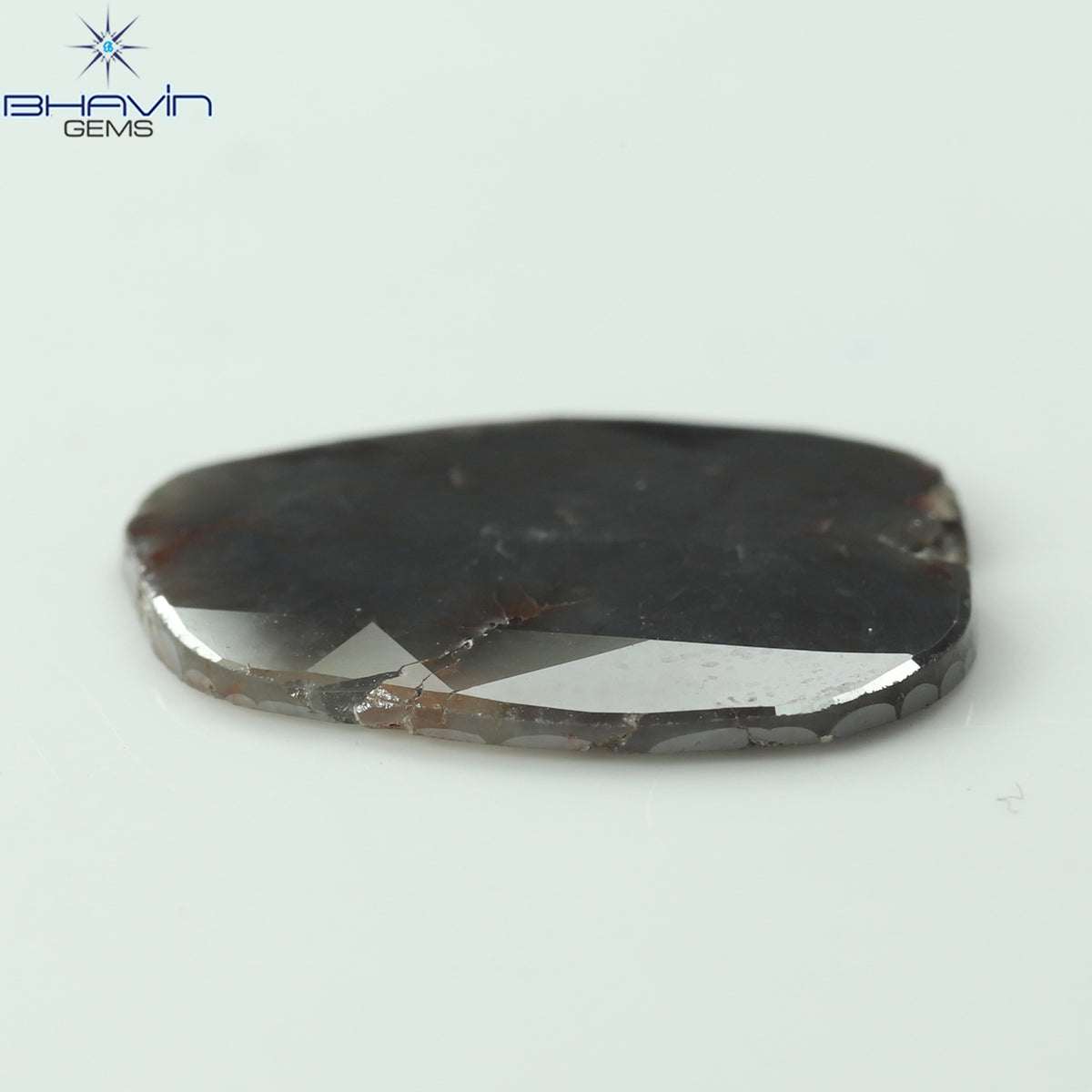9.29 CT スライス シェイプ ナチュラル ダイヤモンド ブラウン グレー カラー I3 クラリティ (21.00 MM)