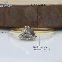 Heart Diamond Natural Diamond Ring Salt And Papper Diamond Gold Ring Engagement