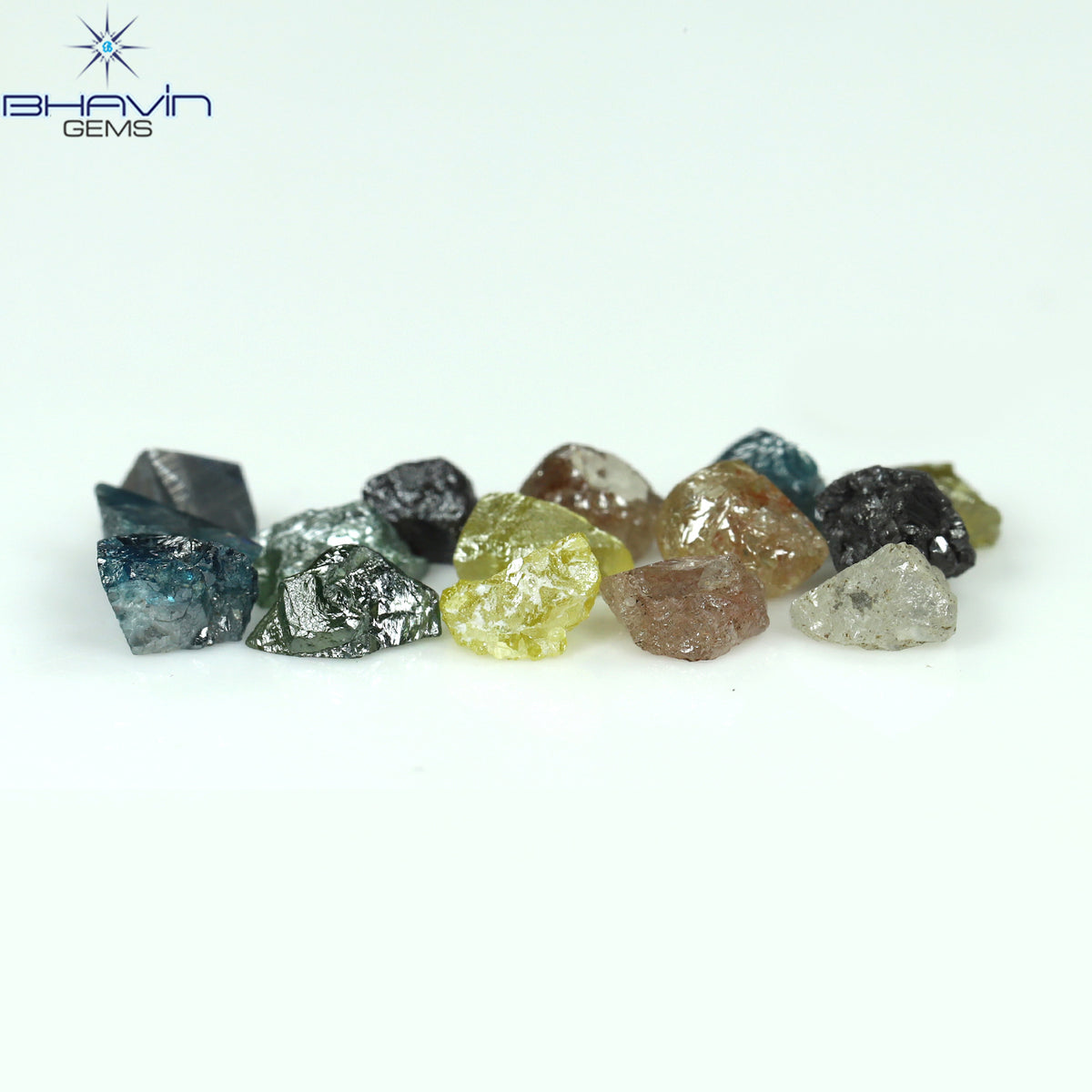 9.39 CT/22 Pcs Natural Rough Diamond Enhanced Mix Fancy Color Clarity I3 (4.85 MM)