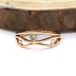 Round Diamond Brown Diamond Natural Diamond Ring Gold Ring Engagement Ring