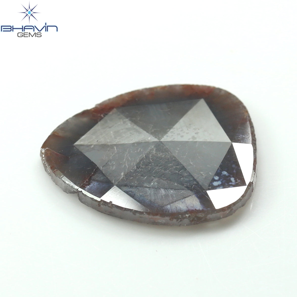 6.23 CT Pear Slice Natural Diamond Gray Brown Color Clarity I3 (18.40 MM)