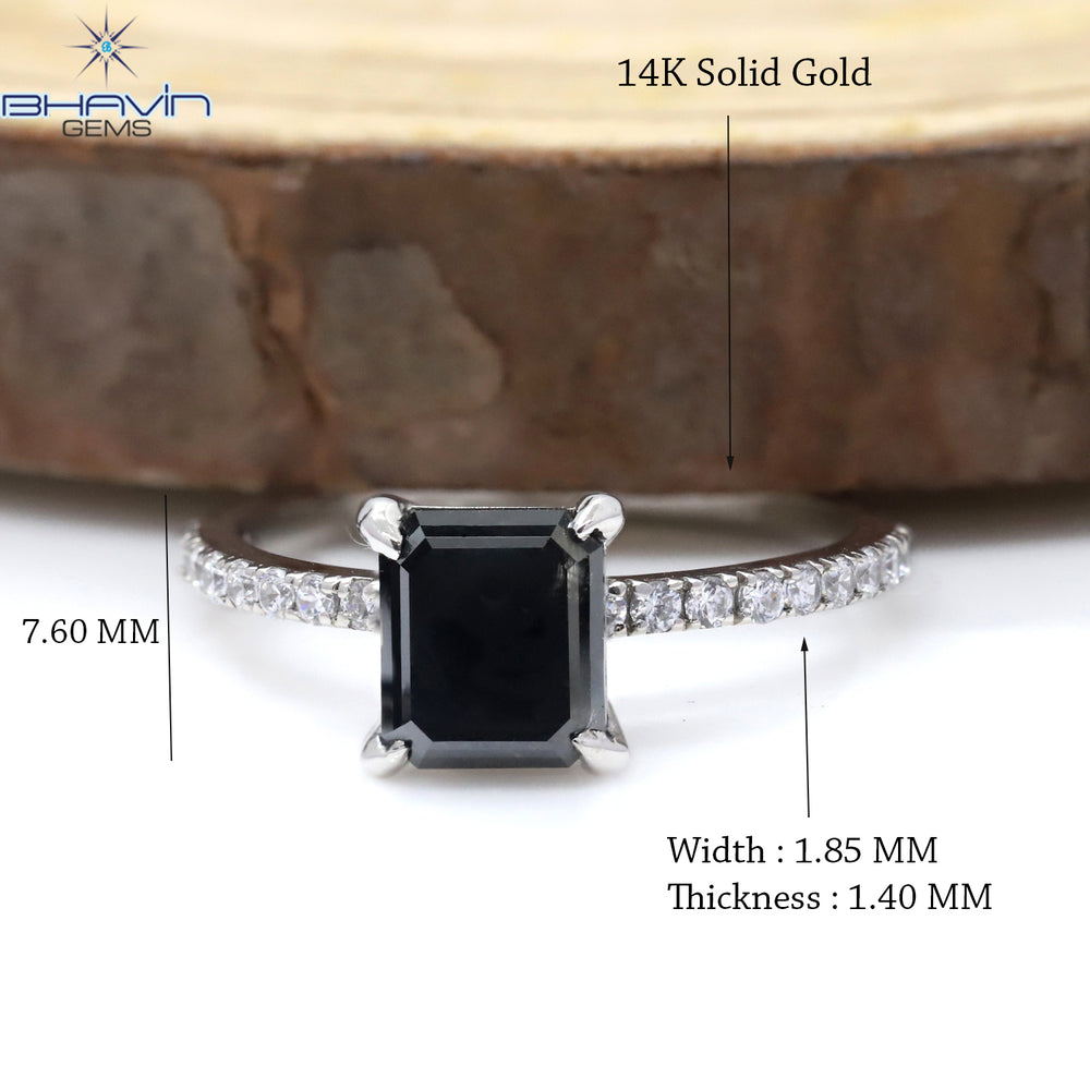 エメラルド ダイヤモンド 天然ダイヤモンド リング ブラックカラー ゴールド リング 婚約指輪