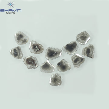 4.05 CT (12 Pcs) Slice Natural Diamond Salt And Pepper Color Clarity I3 (8.26 MM)