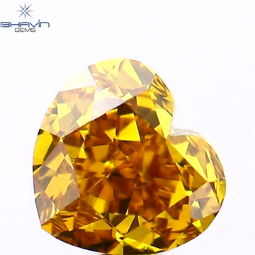 0.29 CT Natural Heart Diamond Enhanced Orange Color Clarity VS1 (3.88 MM)